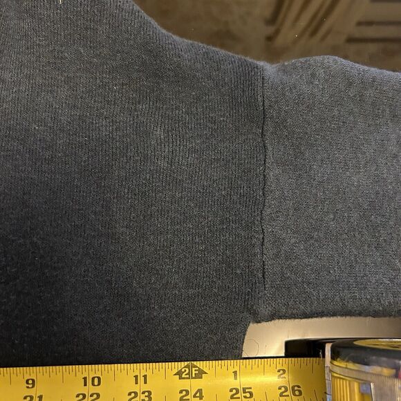 J Jill Sweater Blue Mock Neck Knit Old Oversized Medium Cotton Blend Pullover - Picture 8 of 9